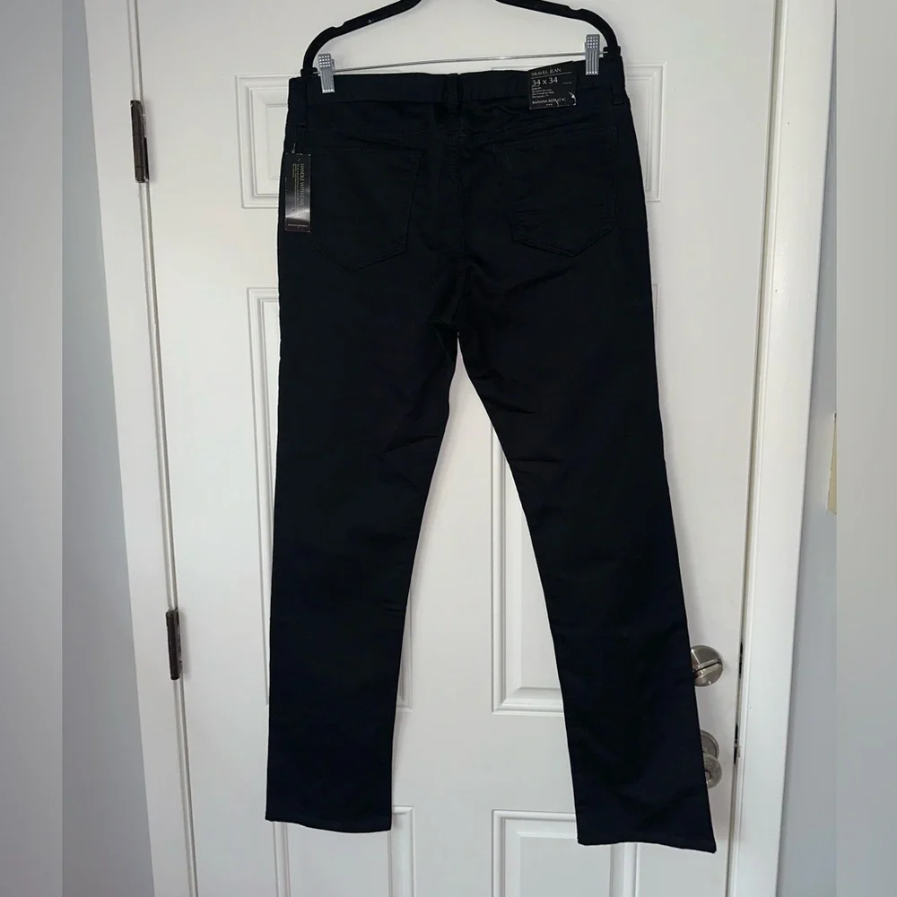 NWT BANANA REPUBLIC SLIM TRAVEL PANT‎ PANTS BLACK SIZE 34 34x34
